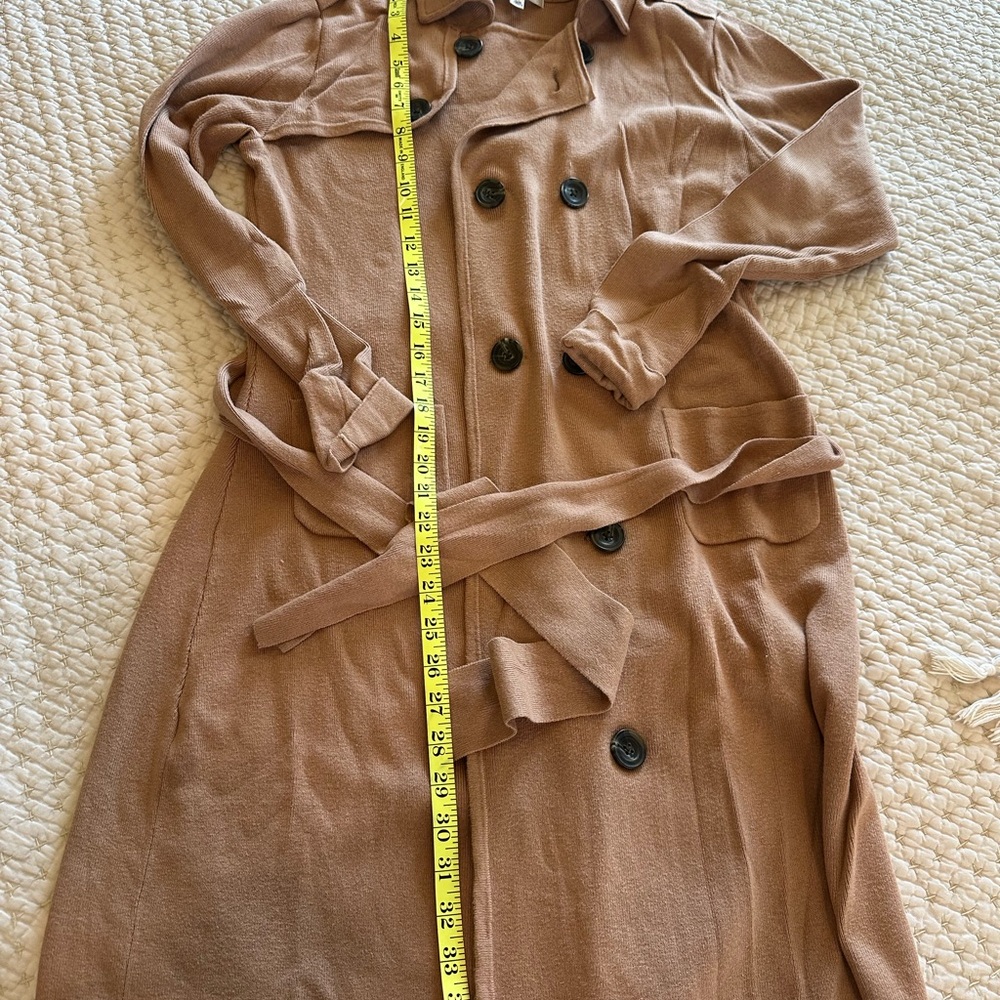 CAbi Tan Double-Breasted Cardigan